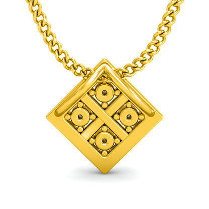 Ciondolo in moissanite da donna in argento 925 RKC da 0,06 ct, placcato in oro giallo 14 carati, peso 2,9 g, altezza 9,5 mm