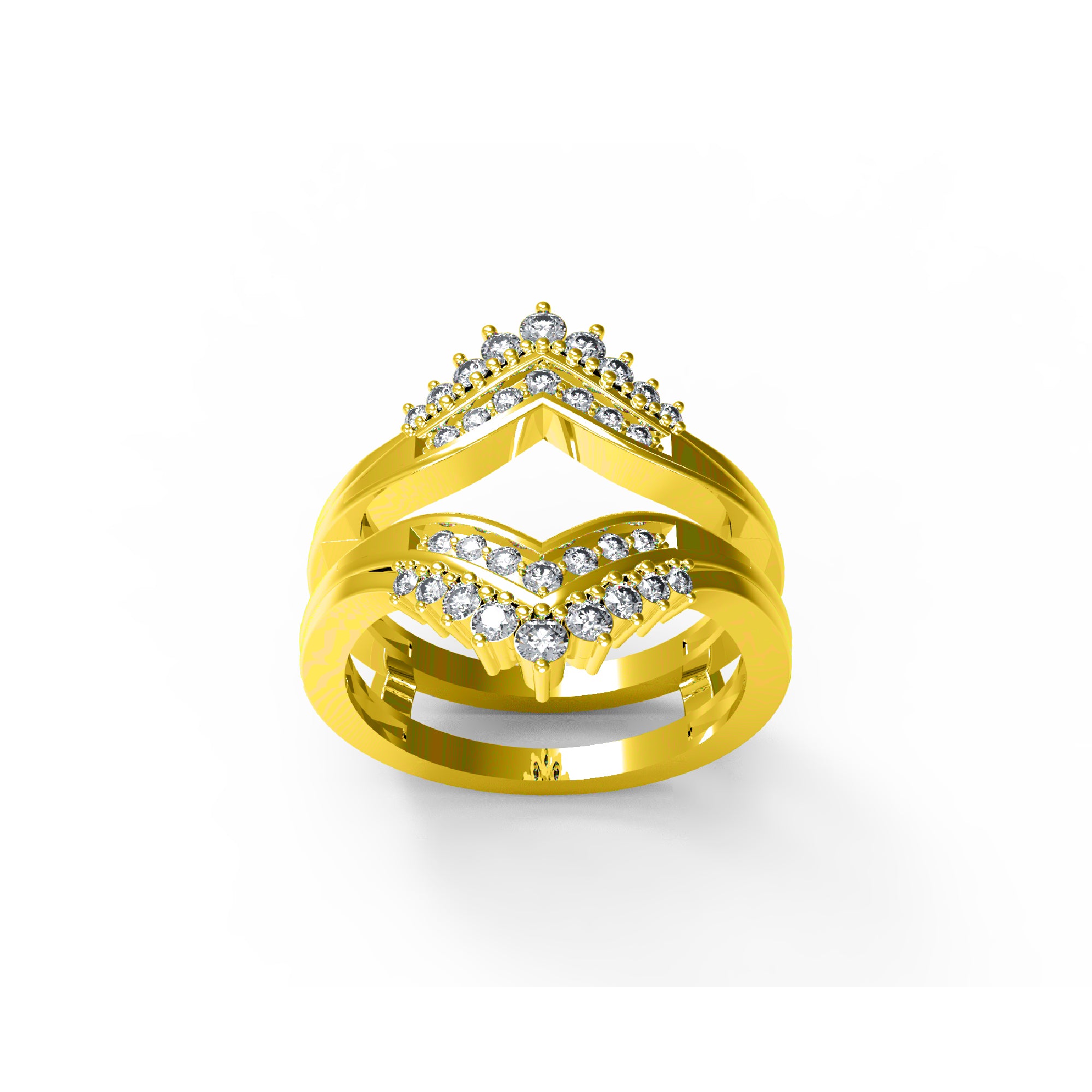 RKC Moissanit 925 Sterling Silber Hochzeit Enhancer Guard Verlobungsring 14 Karat Roségold vergoldet, Gewicht 6 g, Breite 6,50 mm