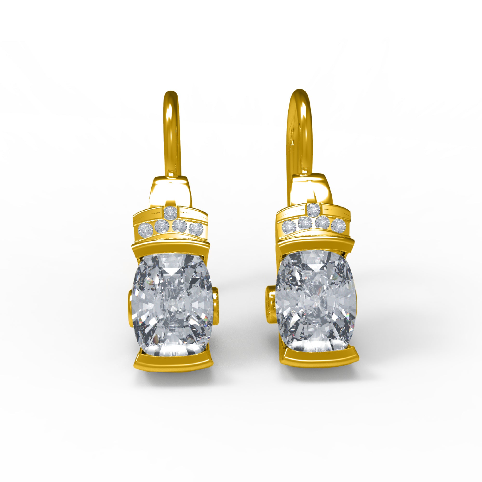 RKC 925 Sterling Silber Creolen-Ohrring für Damen, 14 Karat Gelb, Gesamtgewicht 4,20 GM, Höhe 22,00 mm