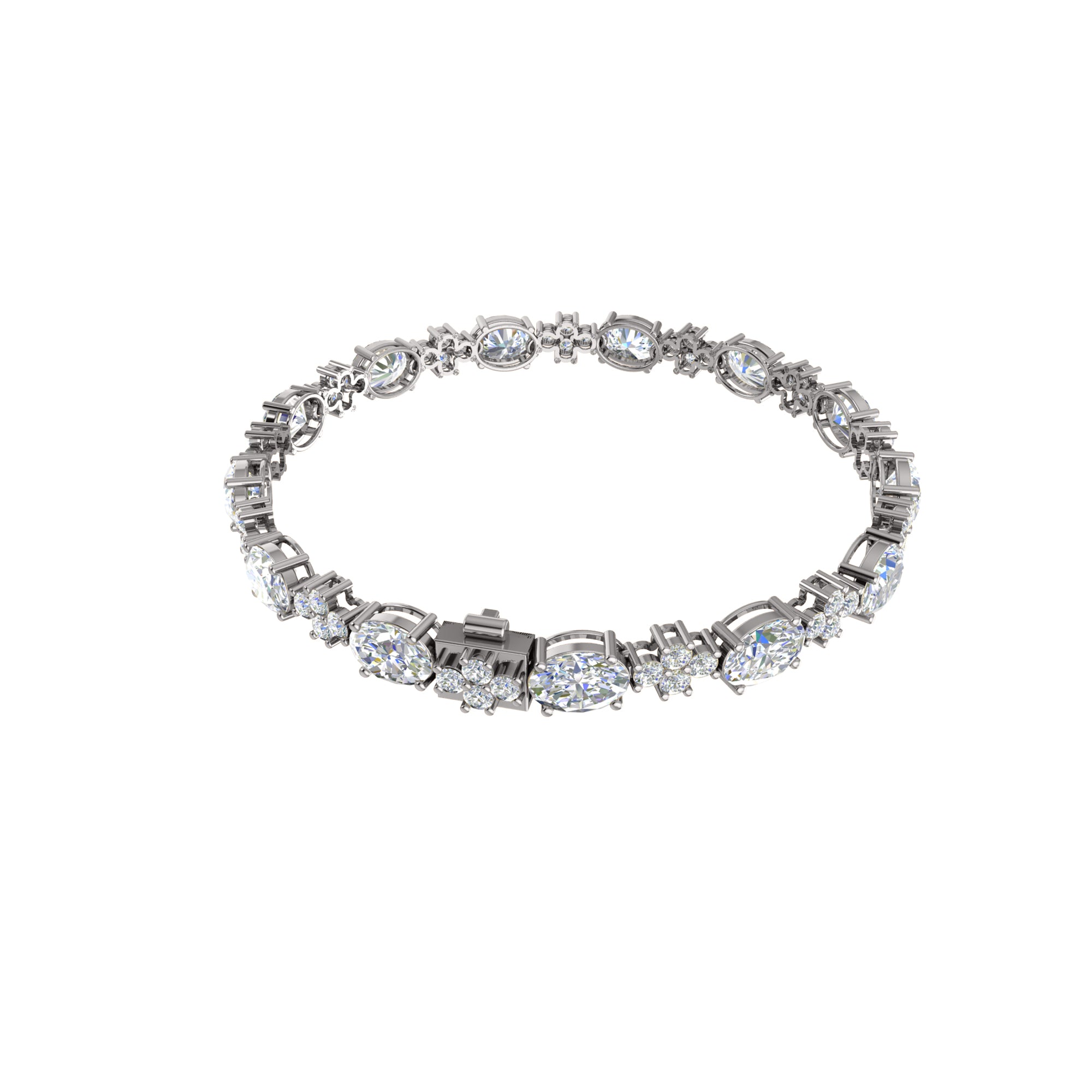 RKC 925 Sterling Silwer 19.37 CT Moissanite vir Vroue-armband 14K Geelvergulde Gewig 14.00 GM