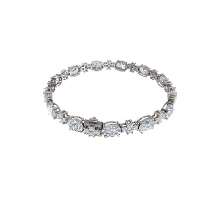 RKC 925 Sterling Silwer 19.37 CT Moissanite vir Vroue-armband 14K Geelvergulde Gewig 14.00 GM