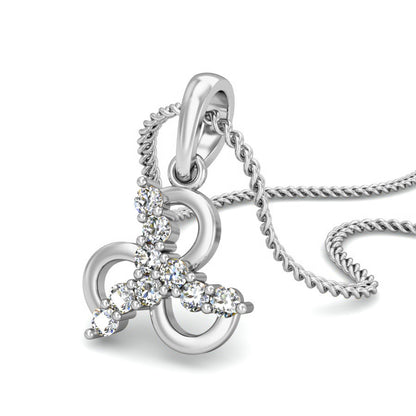 RKC Blumenförmiger 0,09 Karat Moissanit-Jubiläumsgeschenk-Anhänger, 14 Karat Gelbgold vergoldet, Gewicht 2,7 g, Höhe 14,5 mm