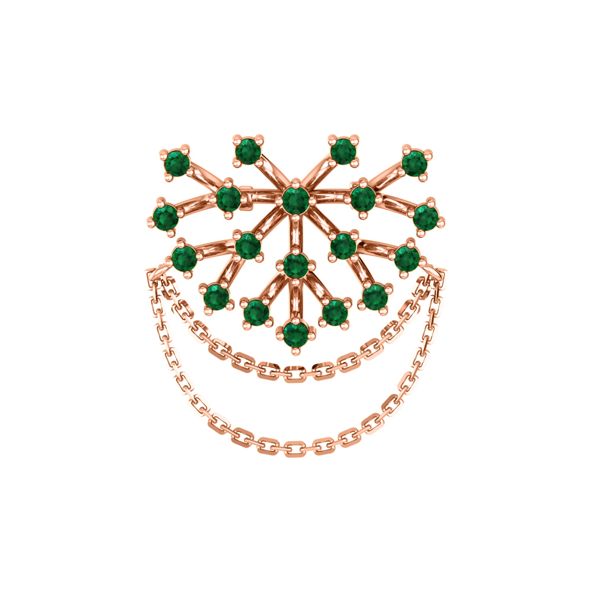 Spilla RKC Moissanite in argento sterling 925 placcata in oro giallo 14 carati Peso del prodotto 3,00 GM Altezza 23,00 MM