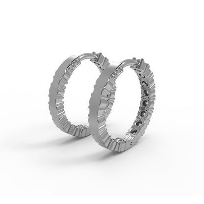 RKC 925 Sterling Silber Creolen-Clip-on-Ohrring für Damen, 14 Karat Rose über Produktgewicht 6,50 GM, Höhe 21,00 mm