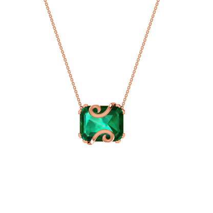 RKC 16 CT Solitär-Anhänger, 925er Silberschmuck, 14 Karat Roségold vergoldet, Gewicht 8,00 GM, Höhe 18,00 mm