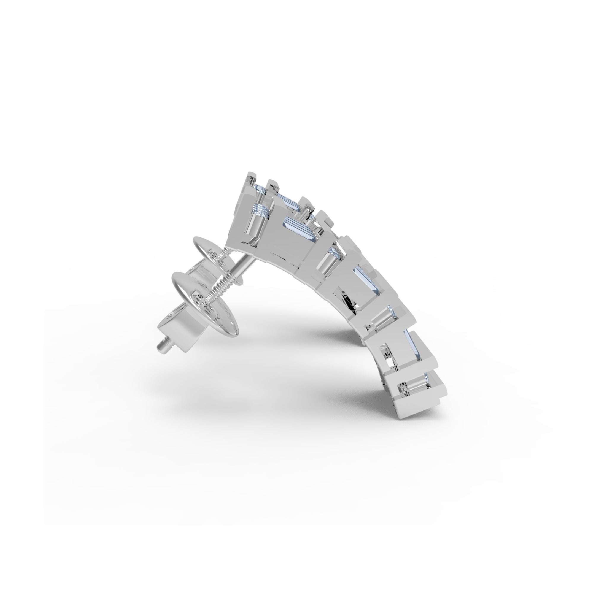 Orecchino da donna con retro a vite in argento sterling RKC 925, rosa 14 carati, peso prodotto 6,00 GM, altezza 20,00 MM