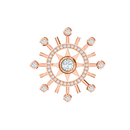 Spilla RKC Moissanite in argento sterling 925 placcata in oro giallo 14 carati Peso del prodotto 1,60 CM Altezza 22,00 MM