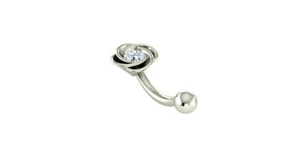 RKC JEWELRY Damen-Bauchnabelschmuck aus 925er Sterlingsilber, 14 Karat Gelbgold vergoldet, Produktgewicht: 1,00 g