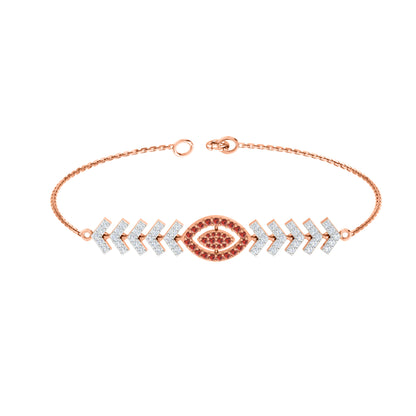 Pietra preziosa RKC in argento sterling 925 da 1,1 CT per bracciale da donna Placcato in oro giallo 14 carati Peso 6,00 GM