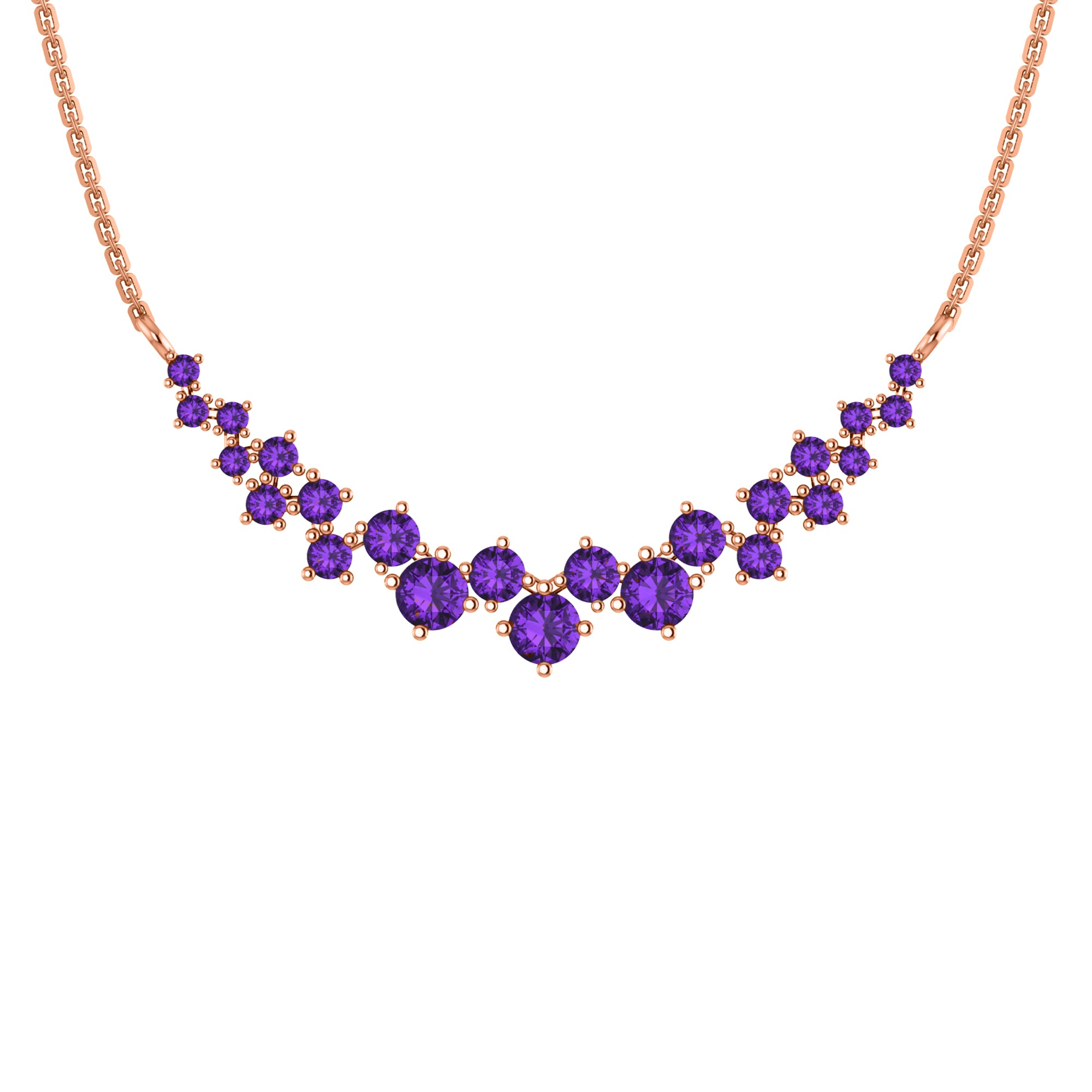 Collana affascinante con moissanite RKC da 10,35 CT Argento 925 placcato oro rosa 14k Peso del prodotto 4,80 GM