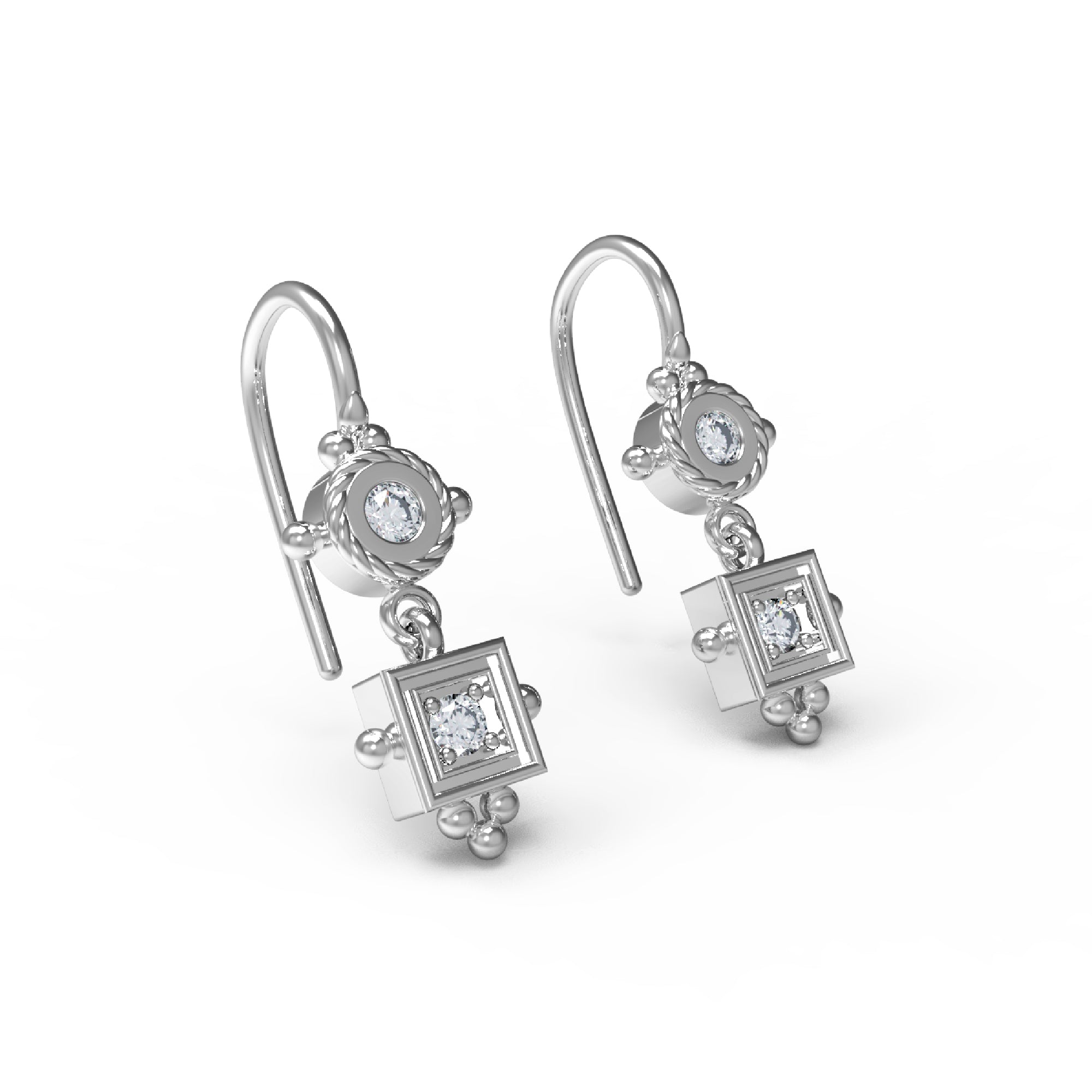 RKC Damen-Ohrring aus 925er-Sterlingsilber, 14 Karat Gelb, Produktgewicht: 4,20 GM, Höhe: 25,00 mm