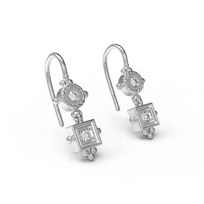 RKC Damen-Ohrring aus 925er-Sterlingsilber, 14 Karat Gelb, Produktgewicht: 4,20 GM, Höhe: 25,00 mm