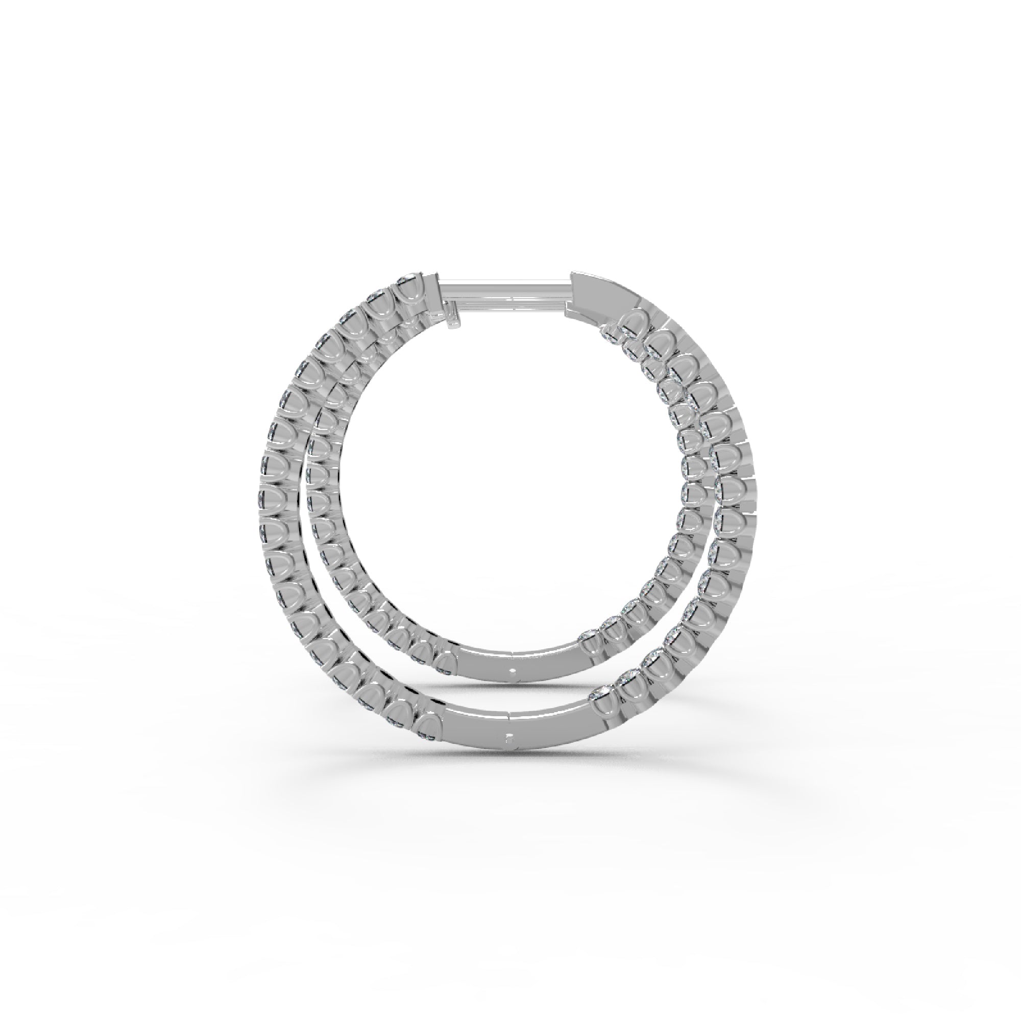 RKC 925 Sterling Silber Hoop Huggies Clip-On-Ohrring für Damen, 14 Karat Gelb, Gewicht 5,60 g, Höhe 29,00 mm