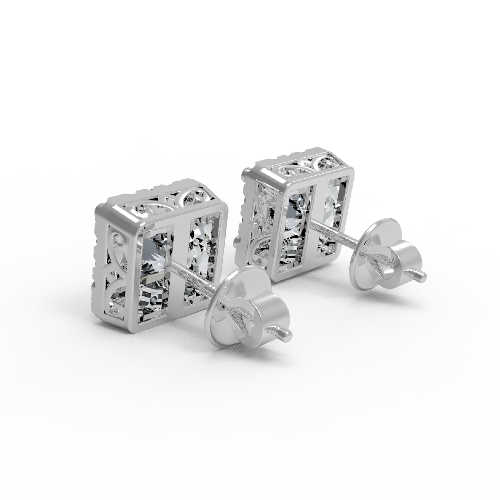 RKC Damen-Ohrring „Prinzessin“ aus 925er-Sterlingsilber, 14-karätige Rose mit einem Gesamtgewicht von 2,80 GM, Höhe 5,20 mm