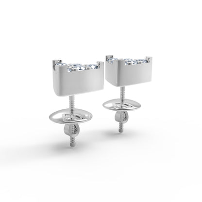 Orecchino da donna piccolo triangolare in argento sterling RKC 925 14k giallo oltre 2,30 Gm altezza 6,20 MM