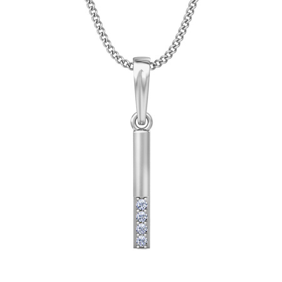 Ciondolo in moissanite da 0,04 lingotto in argento sterling RKC, regalo per lei, finitura in oro giallo 14 carati, peso 2,4 g, altezza 14 mm