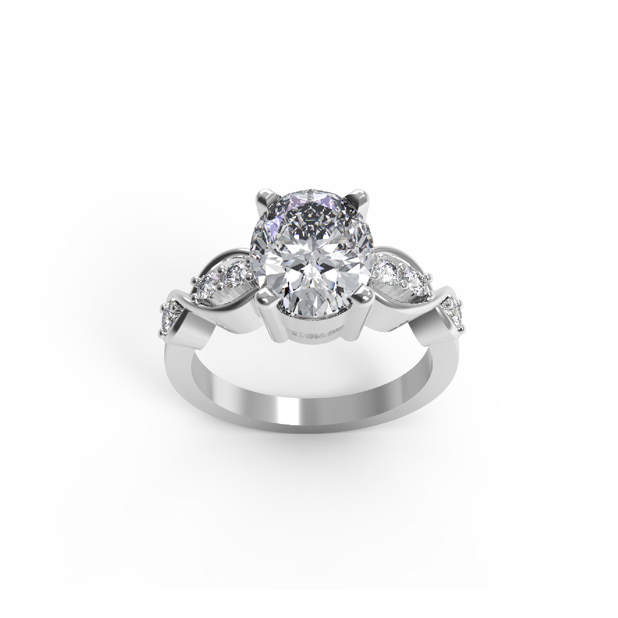 RKC Moissanit-Hochzeitstagsring im Ovalschliff, 925er Sterlingsilber, 14 Karat Gelbgold vergoldet, Gewicht 4,50 g, Breite 2,50 mm