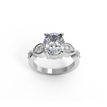 RKC Moissanit-Hochzeitstagsring im Ovalschliff, 925er Sterlingsilber, 14 Karat Gelbgold vergoldet, Gewicht 4,50 g, Breite 2,50 mm