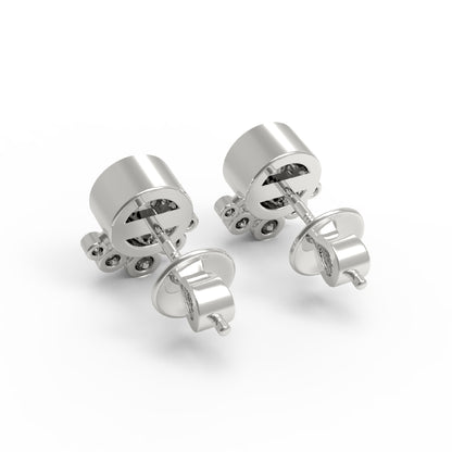 RKC Damen-Ohrstecker aus 925er-Sterlingsilber mit Schraubverschluss, 14 Karat Gelb, Gewicht 2,80 GM, Höhe 9,50 mm