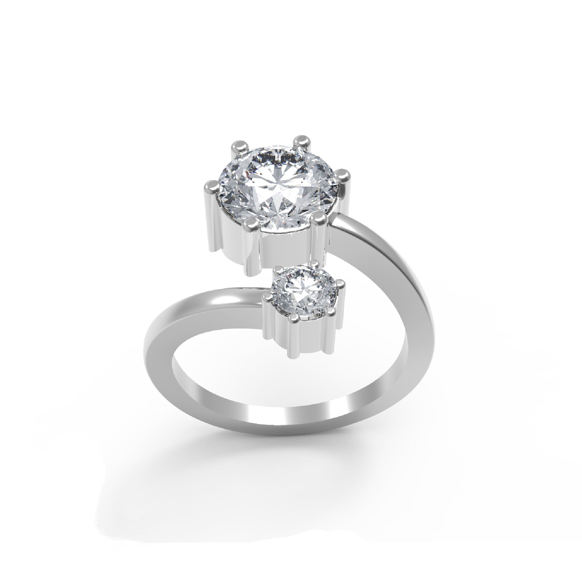 Anello di fidanzamento con moissanite a taglio rotondo RKC da 2,25 ct, argento 925, placcato in oro giallo 14k per peso da donna 3,8 g e 1,70 mm