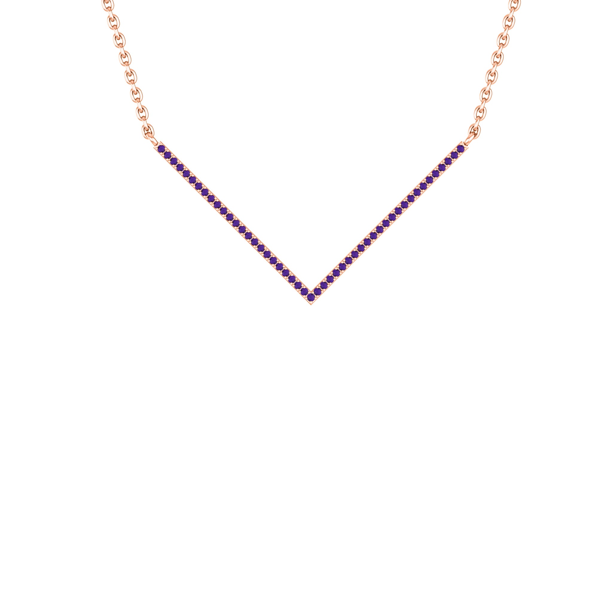 RKC 0,4 CT Moissanit Charm Halskette 925 Silber 14k Roségold vergoldet Produktgewicht 3,5 GM Höhe 24,00 MM