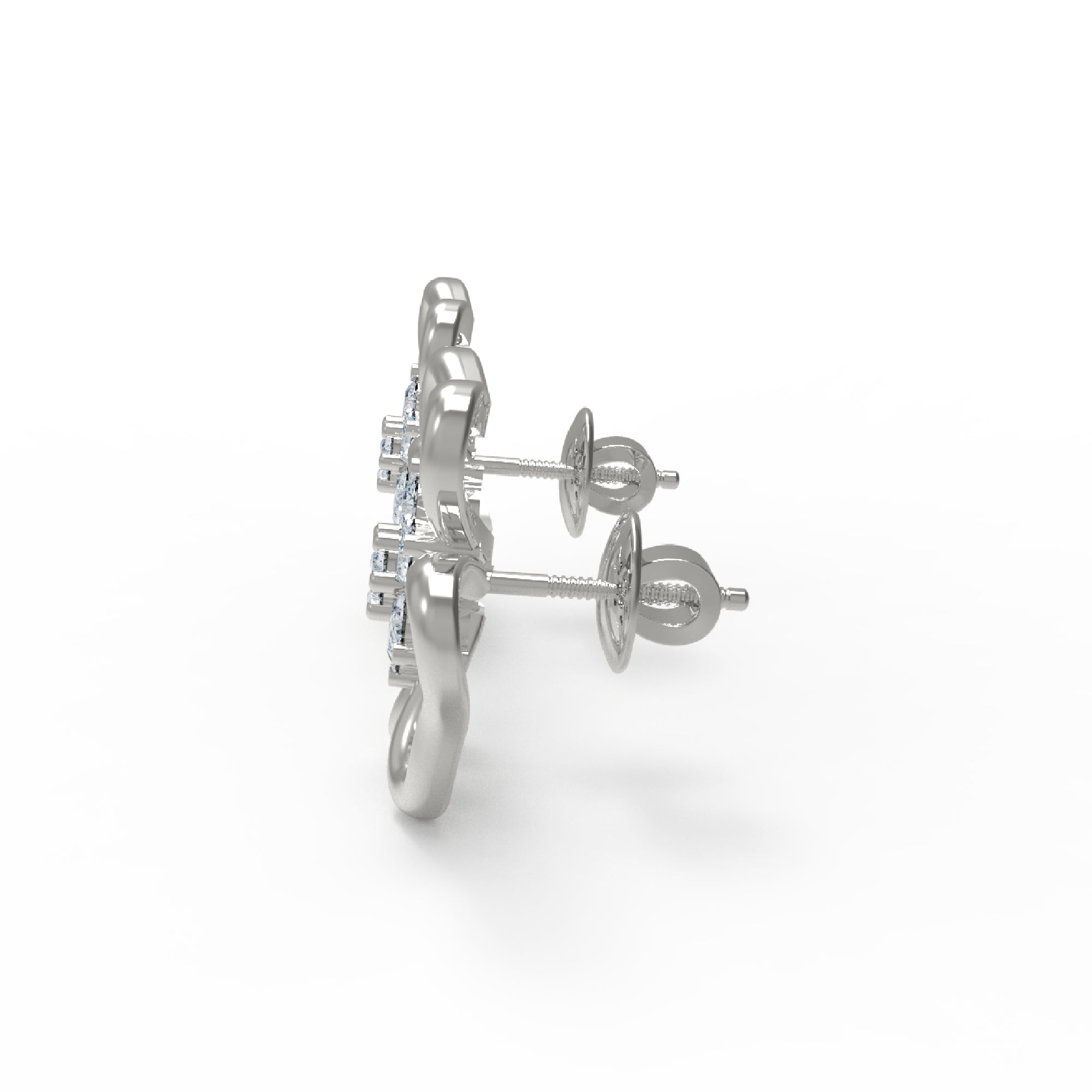RKC 925 Sterling Silber Damen-Ohrring mit Blumenmuster für den täglichen Gebrauch, 14 Karat Rose über Produktgewicht 2,20 GM, Höhe 11,40 mm