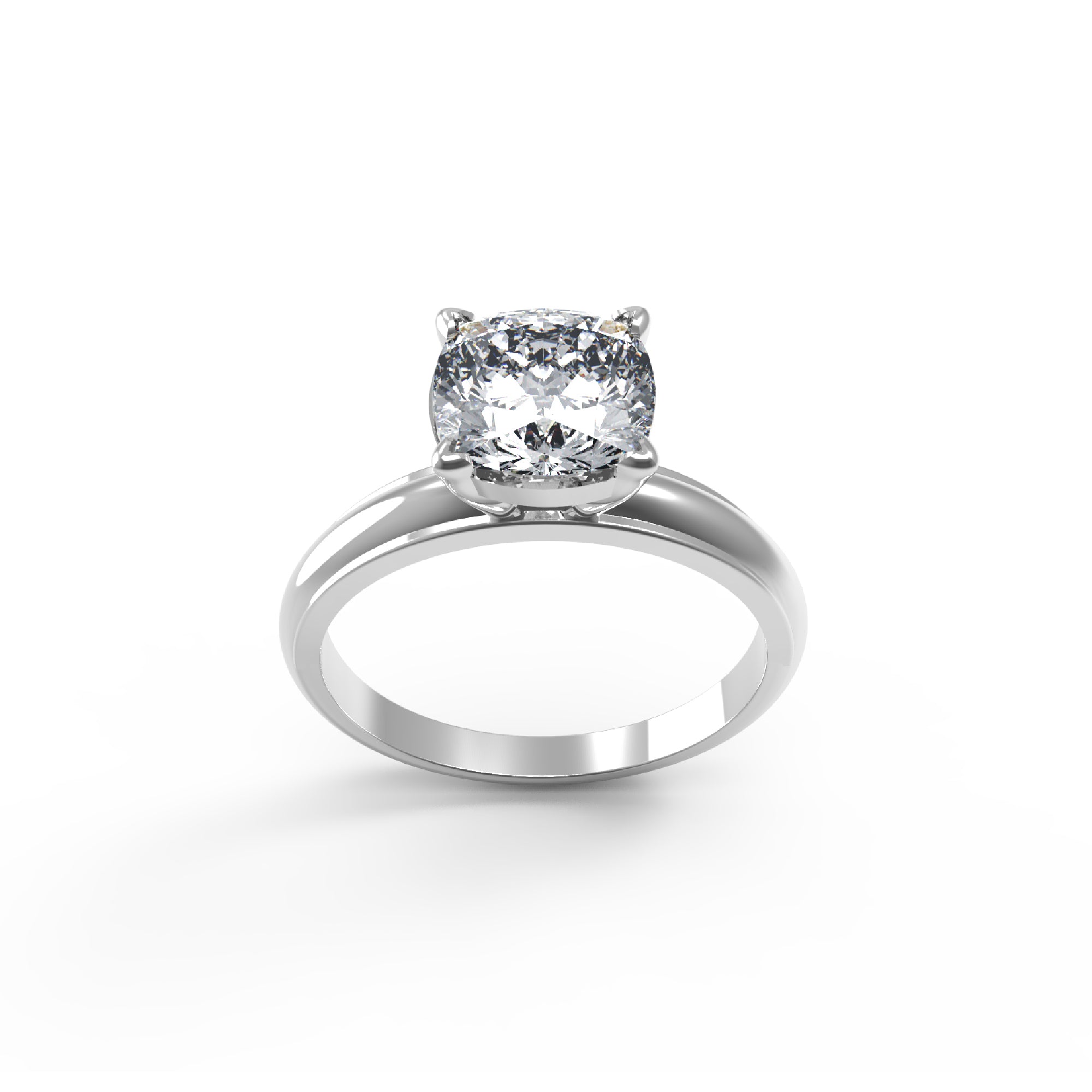 RKC Taglio cuscino Moissanite Solitaire Valentine Propose Anello Argento sterling 925 Oro rosa 14 carati su peso 3,60 g Larghezza 2,30 mm