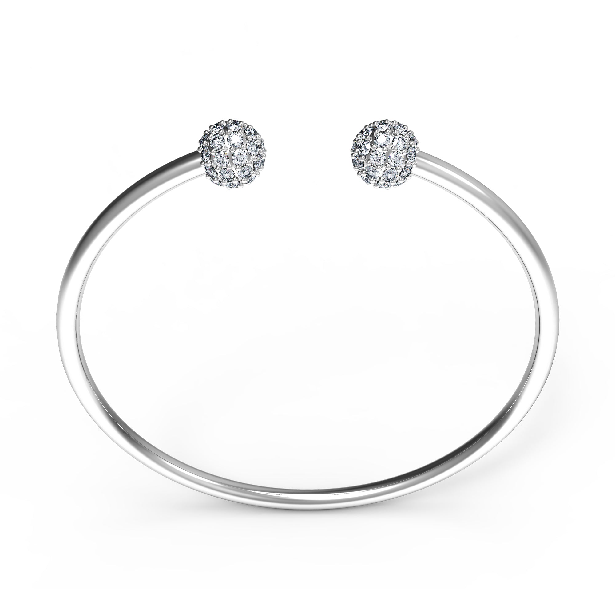 RKC Damen-Armreif aus 925er-Sterlingsilber, 1,08 Karat Moissanit, 14 Karat Roségold vergoldet, Gewicht 9,00 g, Höhe 50,00 mm