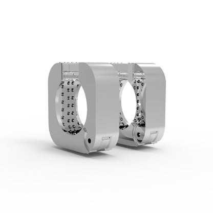 RKC Damen-Ohrring aus 925er-Sterlingsilber, quadratisch, 14 Karat Weiß, Gesamtgewicht: 3,60 GM, Höhe: 11,50 mm