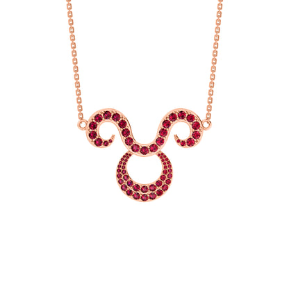 RKC 1,60 ct Moissanit Charming Aries Halskette Set 925 Silber 14 Karat Gelbgold plattiert Gewicht 5,00 g Höhe 25,40 mm