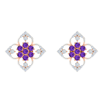 RKC 925 Sterling Silber Damen-Ohrring mit Blumenmuster für den täglichen Gebrauch, 14 Karat Gelb, Produktgewicht: 2,80 GM, Höhe: 14,70 mm