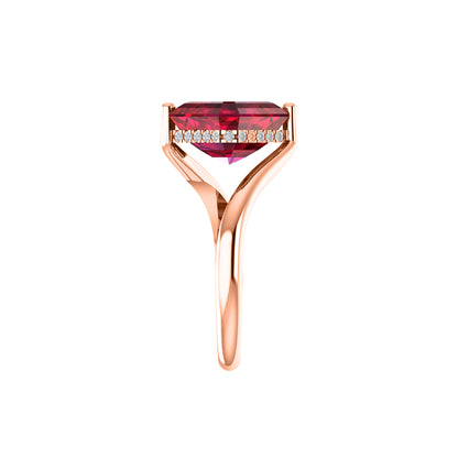 RKC Zircon Squared Beautiful Classic Solitaire Engagement Ring 14k Gold Over Birthday Gift