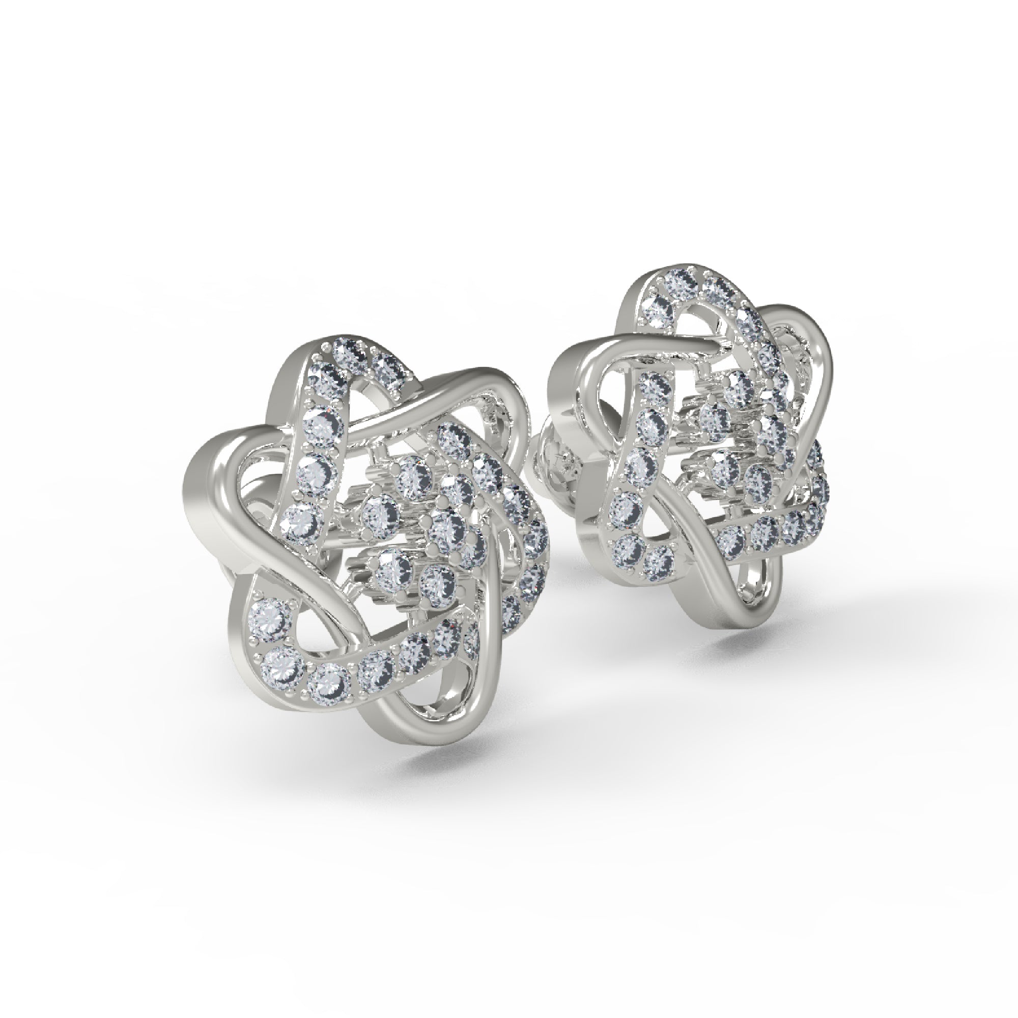 RKC Damen-Ohrstecker aus 925er-Sterlingsilber mit Schraubverschluss, 14-Karat-Rose, Produktgewicht: 5,20 GM, Höhe: 16,50 mm