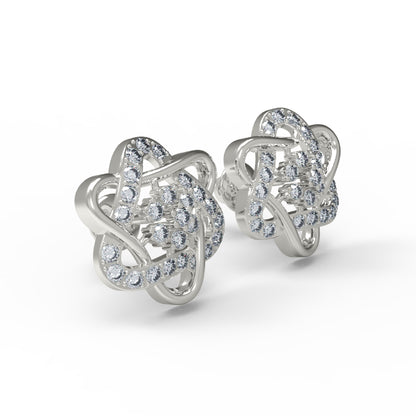 RKC Damen-Ohrstecker aus 925er-Sterlingsilber mit Schraubverschluss, 14-Karat-Rose, Produktgewicht: 5,20 GM, Höhe: 16,50 mm