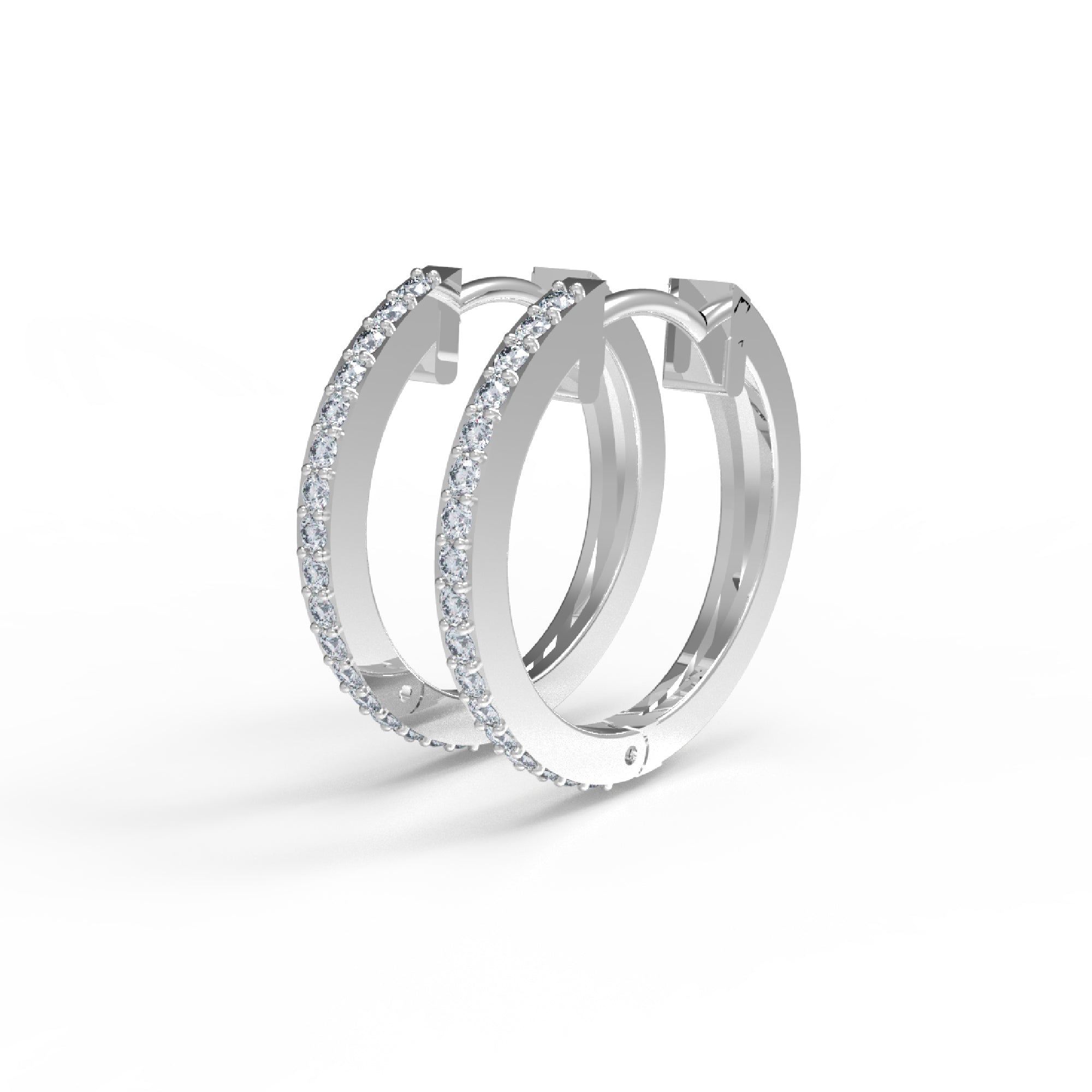RKC 925 Sterling Silber runder Creolen-Damenohrring, 14 Karat Rose über 4,3 GM, Höhe 20,00 mm