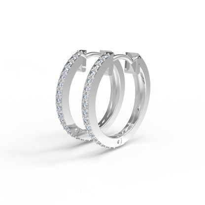 RKC 925 Sterling Silber runder Creolen-Damenohrring, 14 Karat Rose über 4,3 GM, Höhe 20,00 mm
