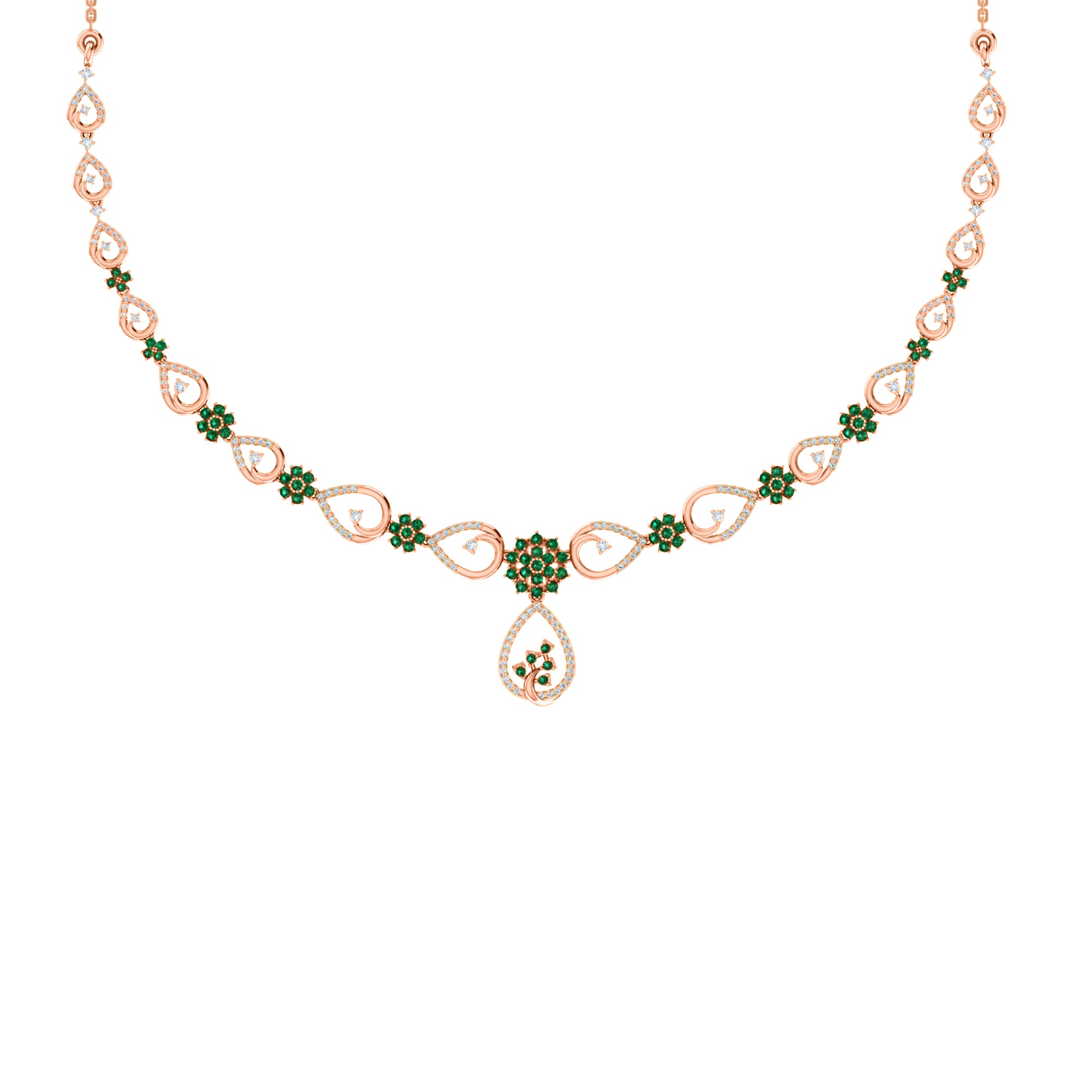 Collana affascinante con moissanite RKC 2.7 CT Argento 925 placcato oro rosa 14k Peso del prodotto 13,00 GM