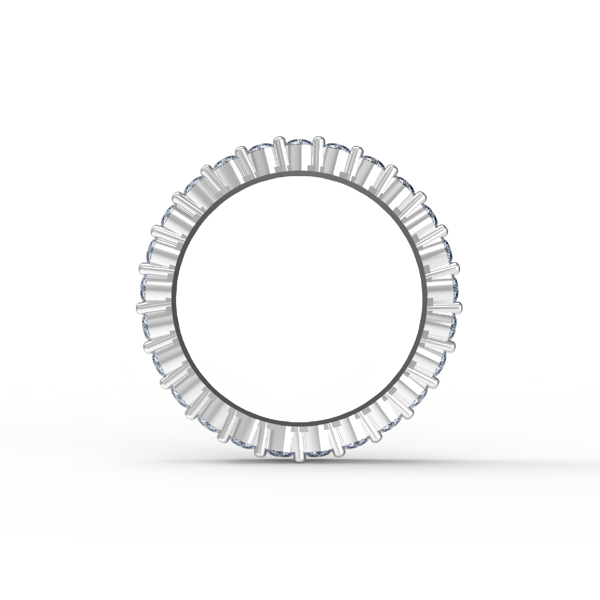 RKC Moissanit Full Eternity Bandring aus 925er Sterlingsilber mit Gelbgoldbeschichtung, Gewicht 2,80 ct, Breite 2,50 mm