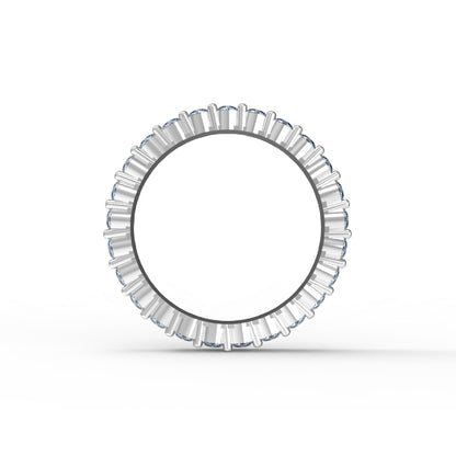 RKC Moissanit Full Eternity Bandring aus 925er Sterlingsilber mit Gelbgoldbeschichtung, Gewicht 2,80 ct, Breite 2,50 mm