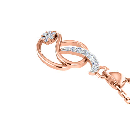RKC 925 Silber Golden Gesamtgewicht 0,31 Karat Moissanit-Anhänger, Gewicht 3,50 g und Gewicht Ohrring 1,80 g, besetzt mit 14 Karat Roségold plattiert