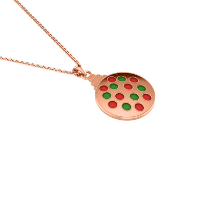 RKC 925 Sterling Silver Enamel Women Pendant Set 14K Yellow Gold Plated Wt 4.40gm Height 19.00mm