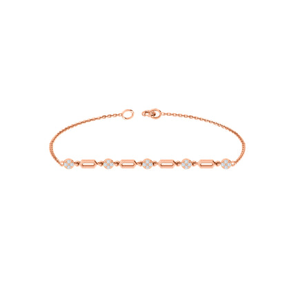 RKC 925 Sterling Silber 0,3 CT Edelstein für Damenarmband, 14 Karat Roségold vergoldet, Gewicht 3,70 GM