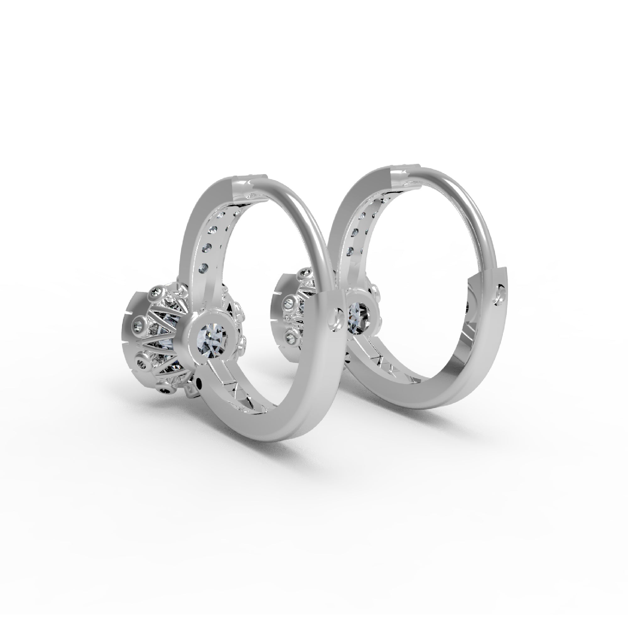 RKC Clip-On-Ohrring aus 925er-Sterlingsilber für Damen, 14 Karat Rose, Produktgewicht: 2,80 GM, Höhe: 14,00 mm