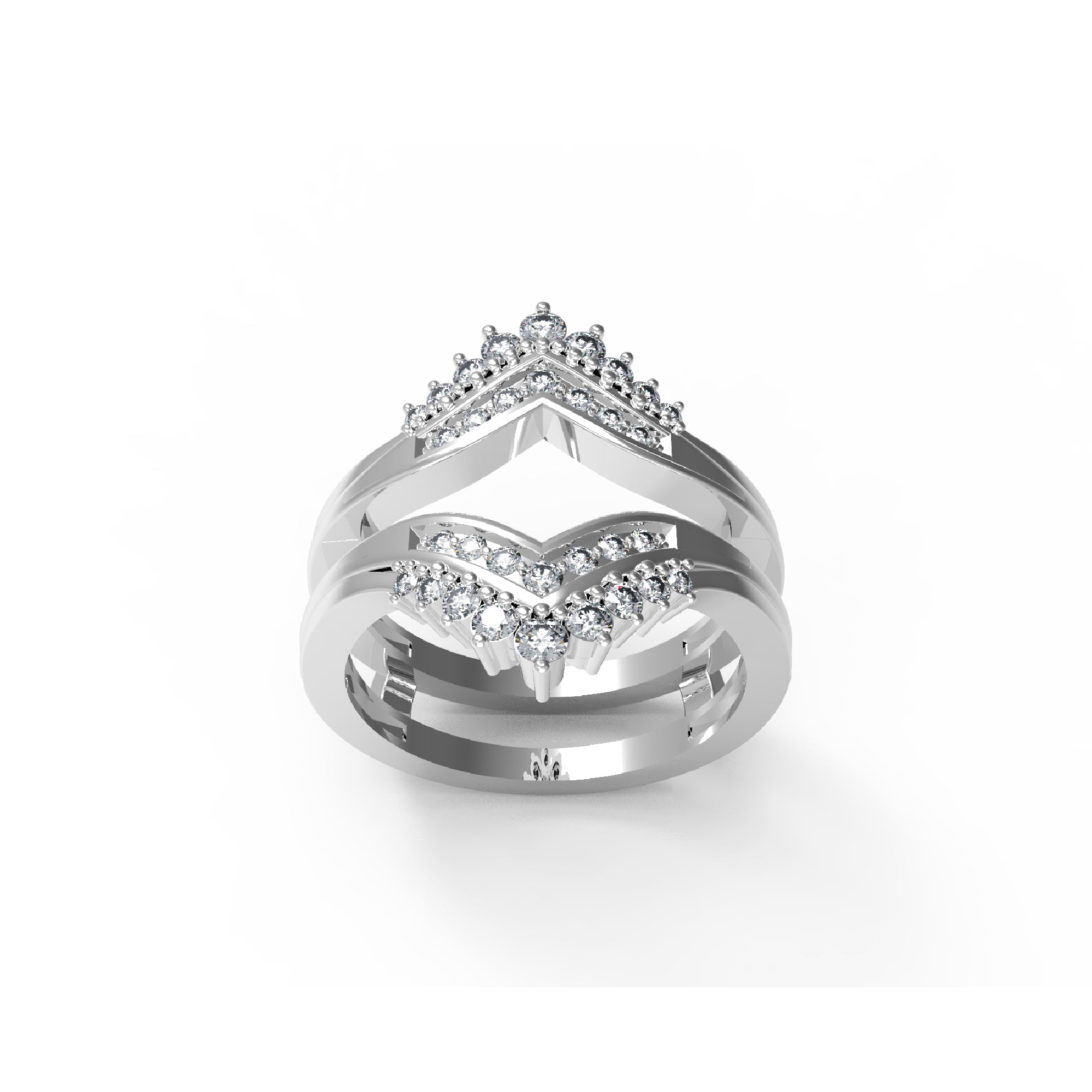 RKC Moissanit 925 Sterling Silber Hochzeit Enhancer Guard Verlobungsring 14 Karat Roségold vergoldet, Gewicht 6 g, Breite 6,50 mm