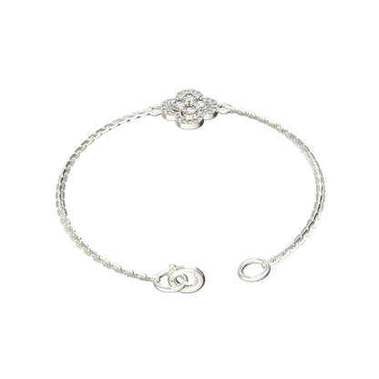 Bracciale da donna floreale in moissanite RKC in argento sterling 925 da 1,00 ct, placcato in oro giallo 14 carati, peso 2,85 ct