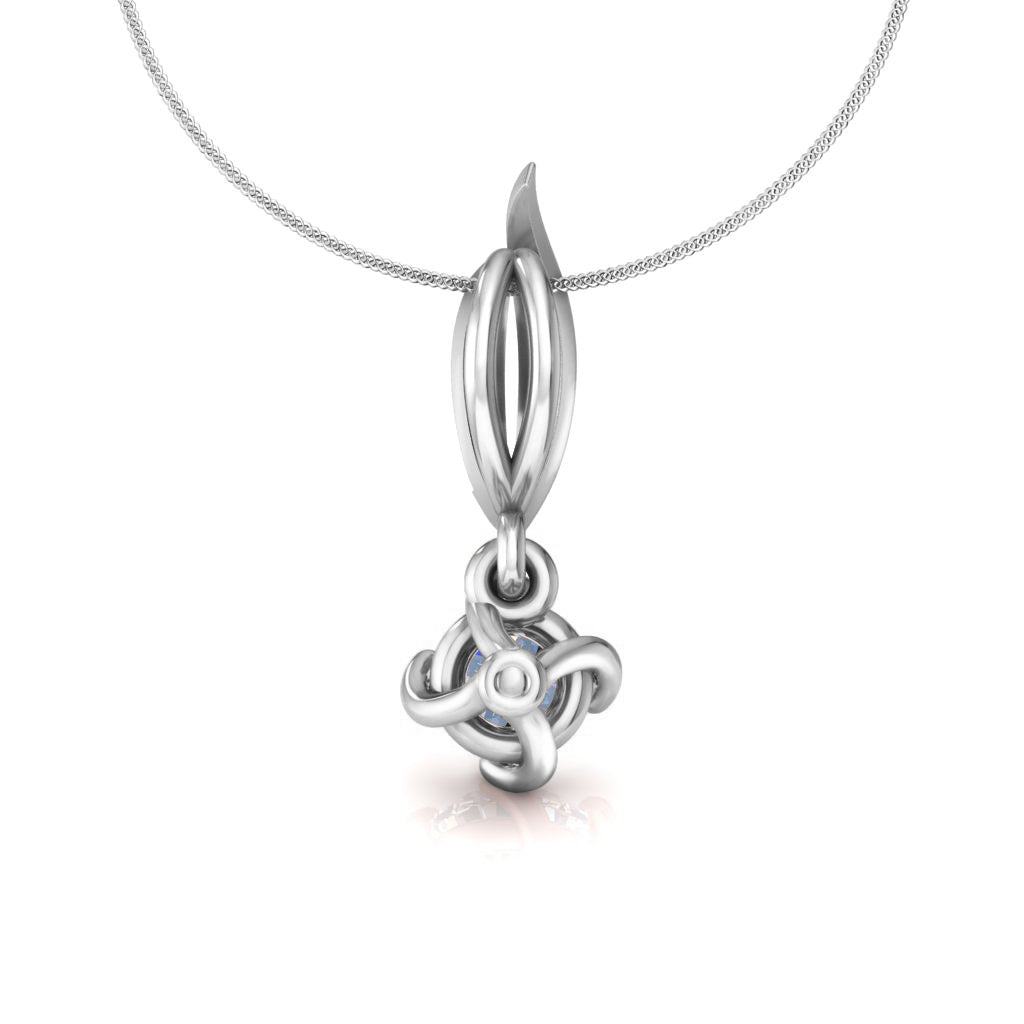 RKC 925 Sterling Silber Solitär-Blumen-Moissanit-Anhänger mit vier Zinken, 14 Karat Weißgold vergoldet