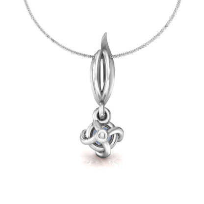 RKC 925 Sterling Silber Solitär-Blumen-Moissanit-Anhänger mit vier Zinken, 14 Karat Weißgold vergoldet