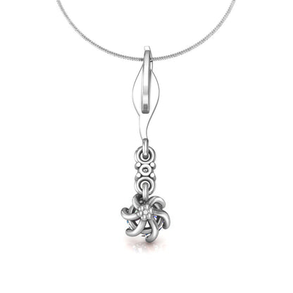 Ciondolo in moissanite da 0,27 ct con due pietre in argento con finitura in oro bianco RKC, regalo per lei, altezza 20,00 mm, peso 2,6 g
