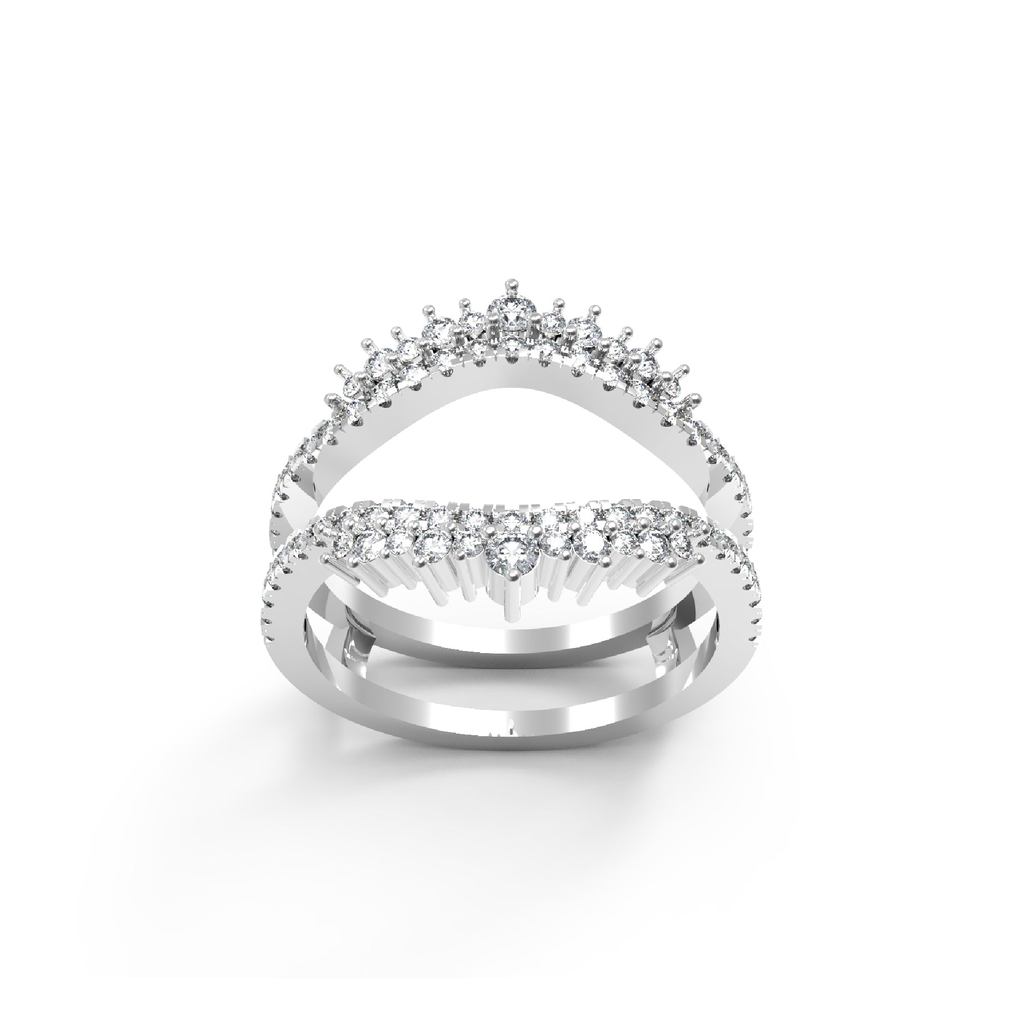RKC Moissanit Enhancer Guard Ring für Damen, Ehering, 925er Silber, 14 Karat Gelbgold vergoldet, Gewicht 3,80 g, Breite 6 mm
