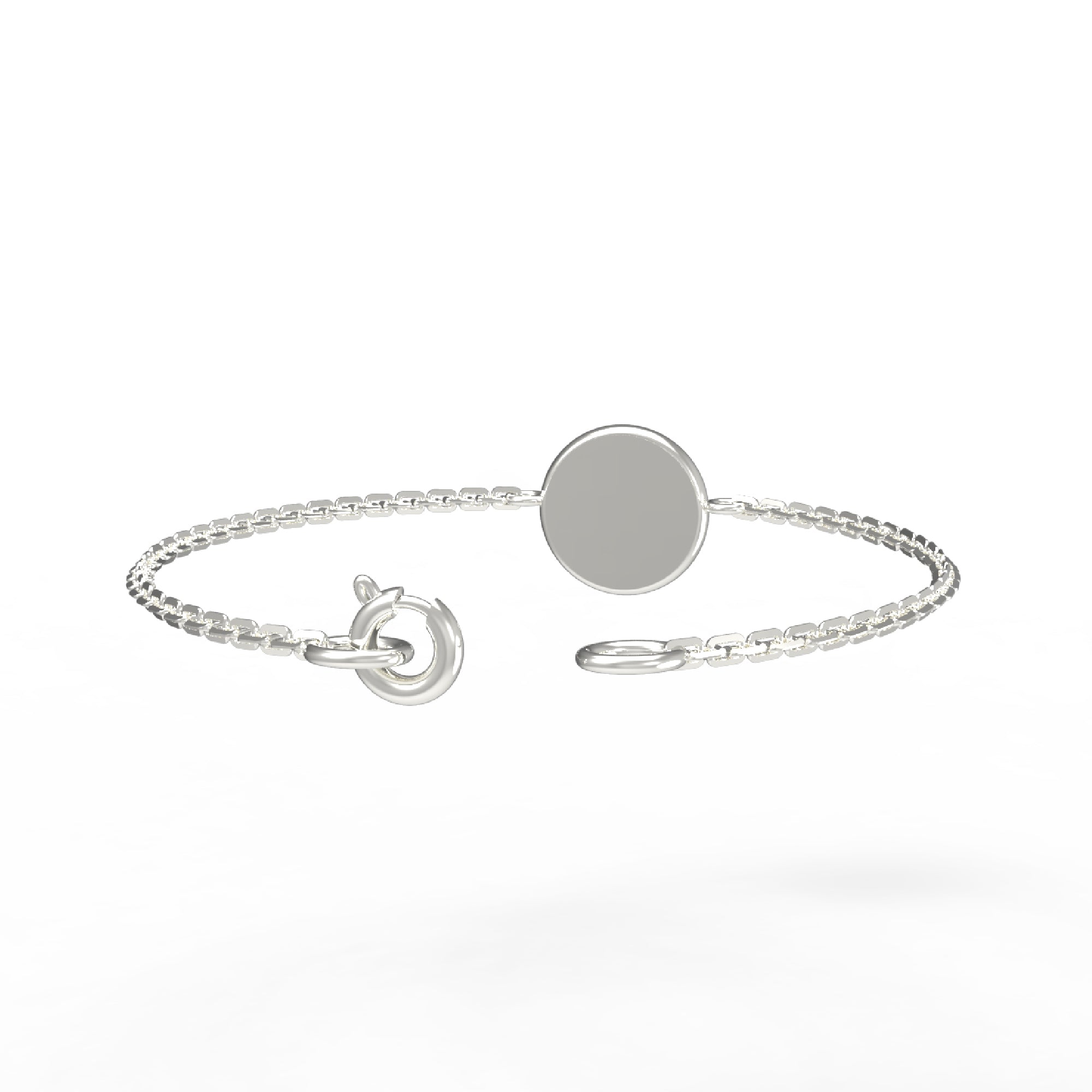 Bracciale iniziale a forma rotonda in argento sterling RKC 925, regalo per lei, placcato in oro giallo 14 carati, peso 3,25 g